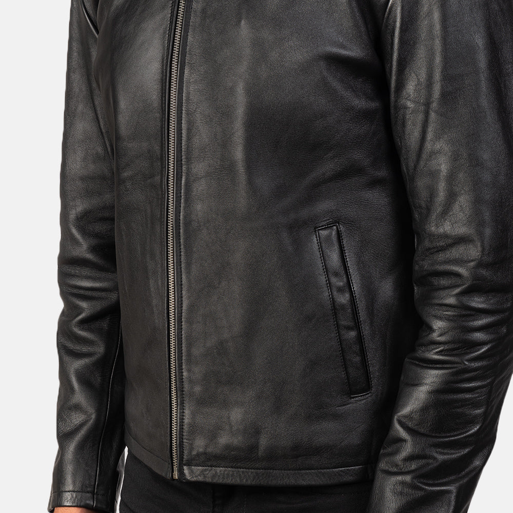 Men's Alex Black Leather Biker Jacket – The Jacket Maker