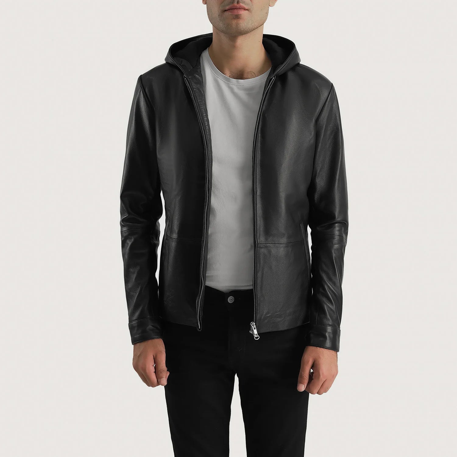 Matte black leather jacket new arrivals