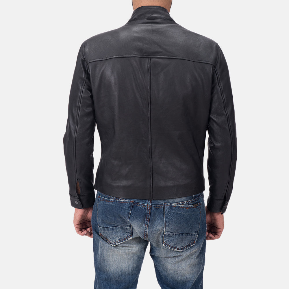 Men's Austere Matte Black Leather Biker Jacket – The Jacket Maker