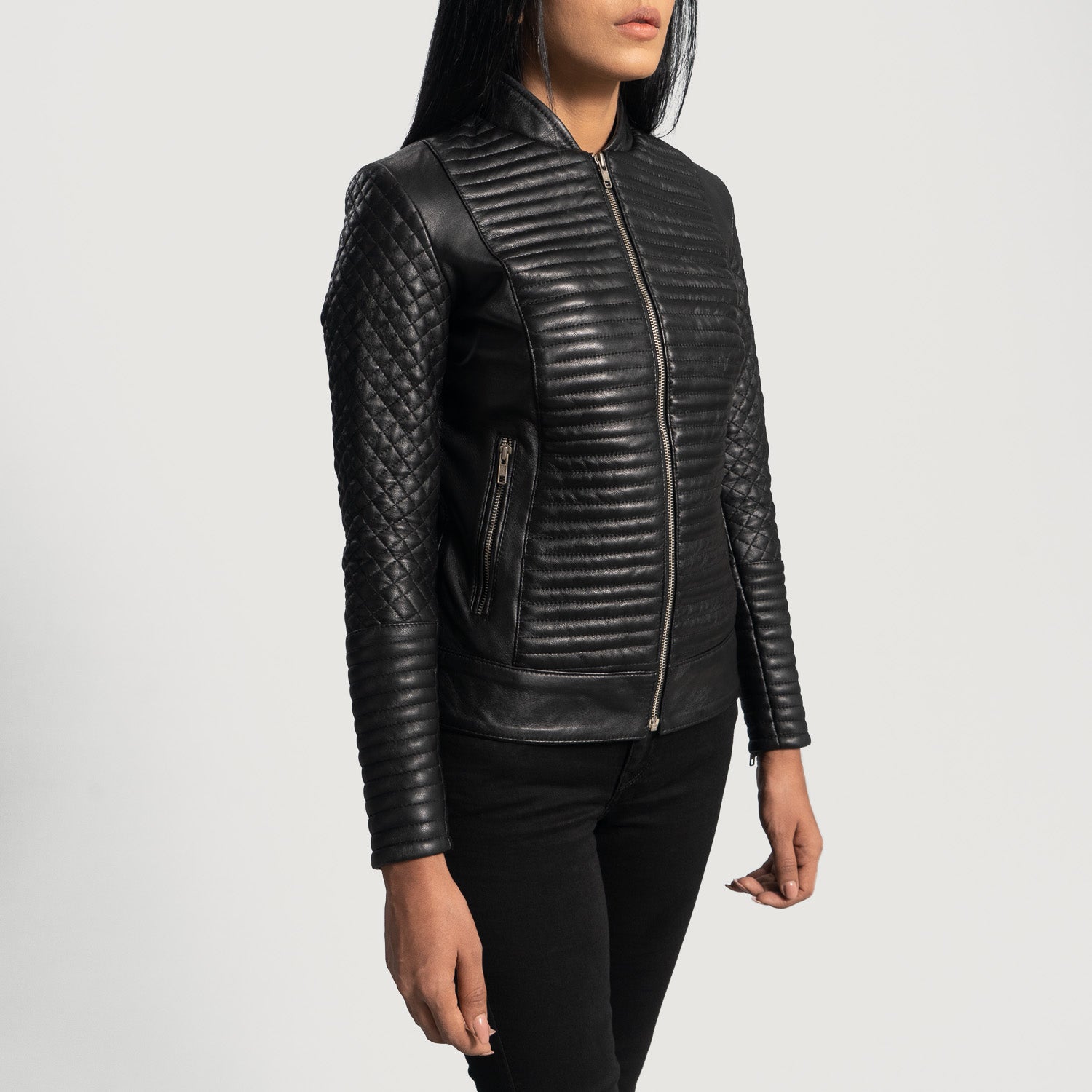 Black leather jacket sale womens best sale