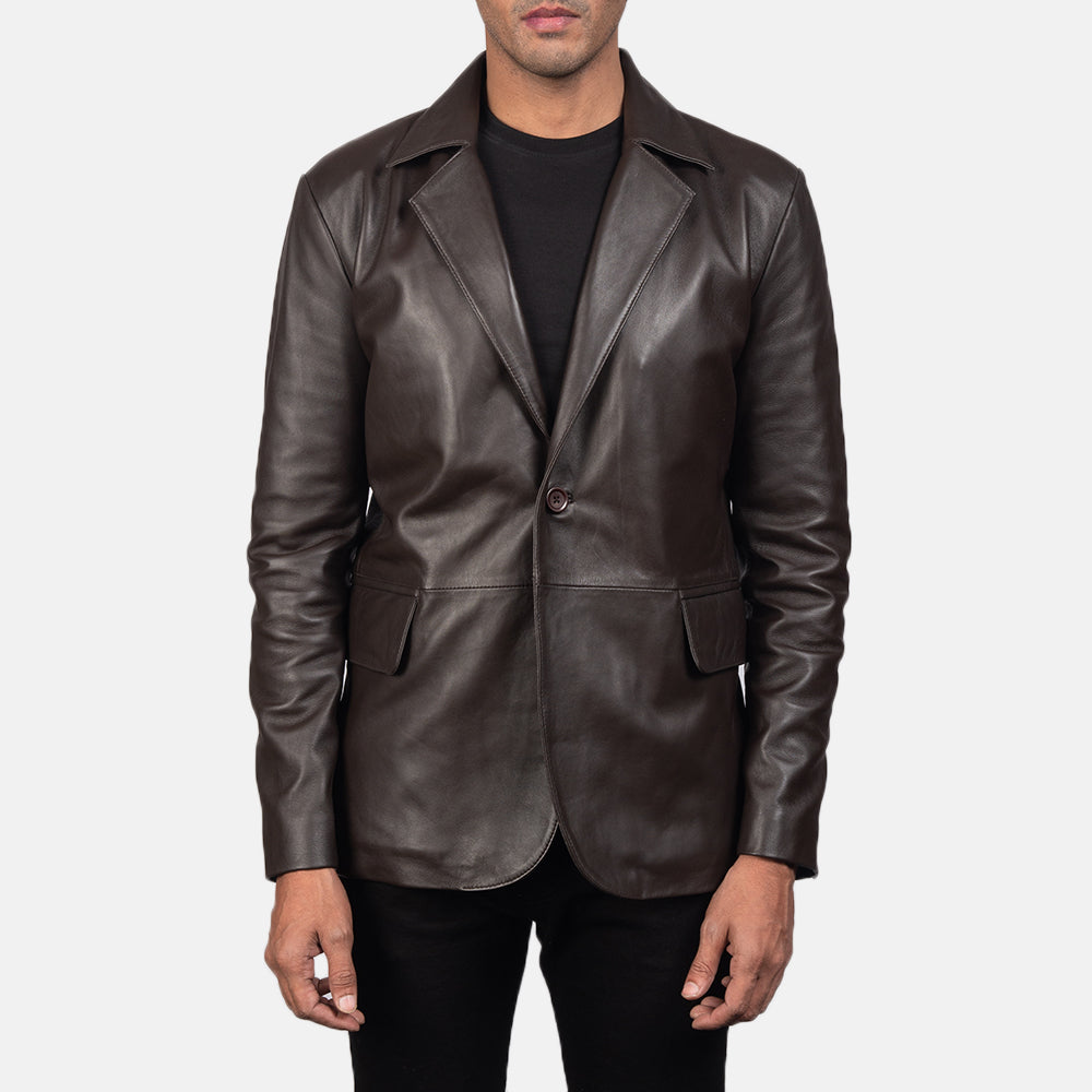 Blazer type leather jacket clearance