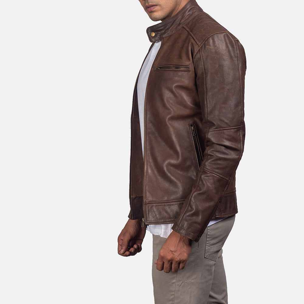 Men's Dean Brown Leather Biker Jacket – The Jacket Maker