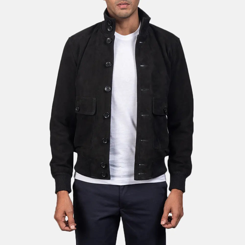 Black suede shirt jacket clearance