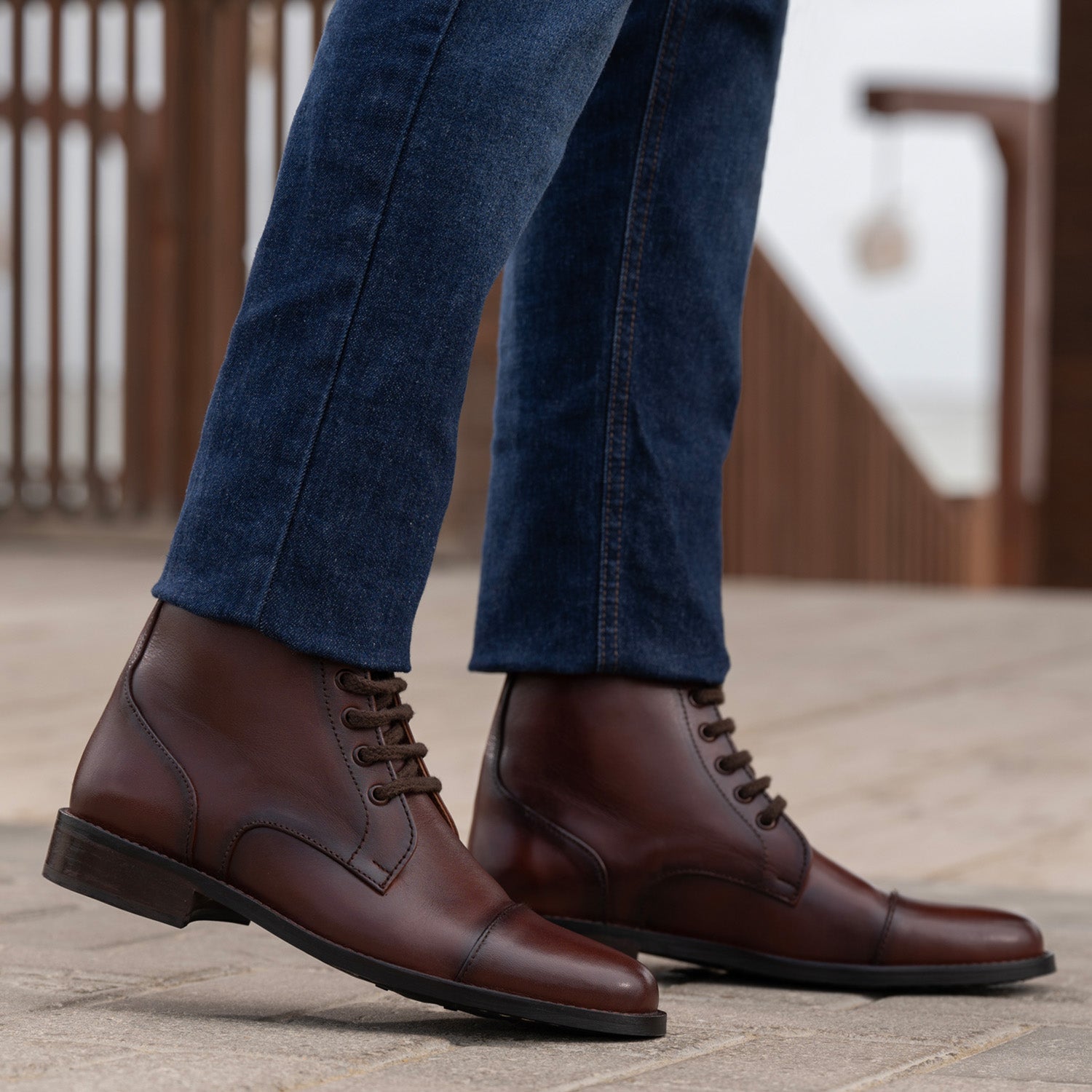 Knight Derby Burnished Brown Leather Boots StudGuard For Men  The Jacket  Maker