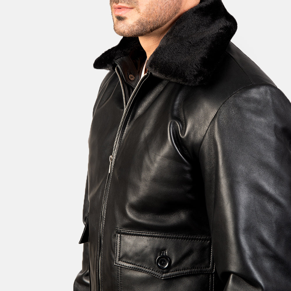 Men's Airin G-1 Black Leather Bomber Jacket – The Jacket Maker