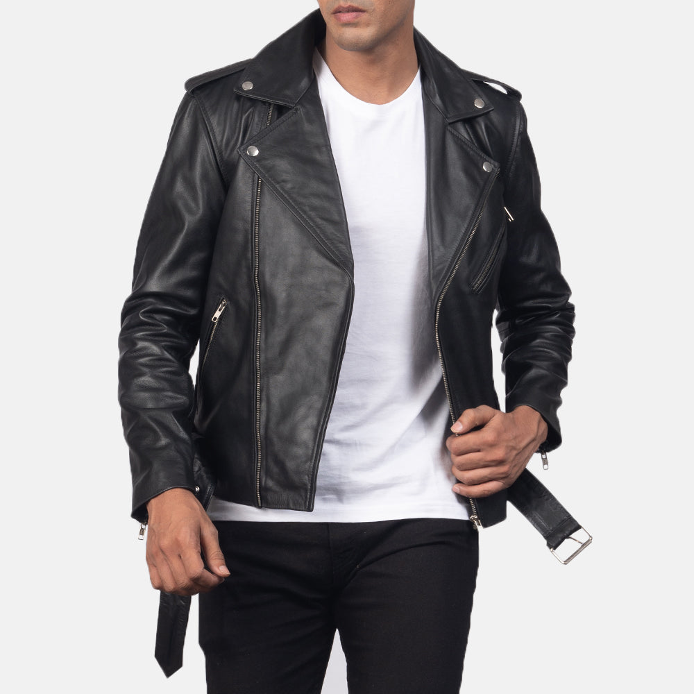 Men's Allaric Alley Black Leather Biker Jacket – The Jacket Maker