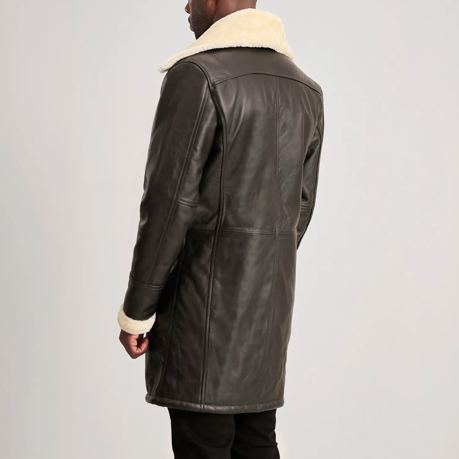 Charles Brown Leather Shearling Double-Breasted Coat - The Jacket