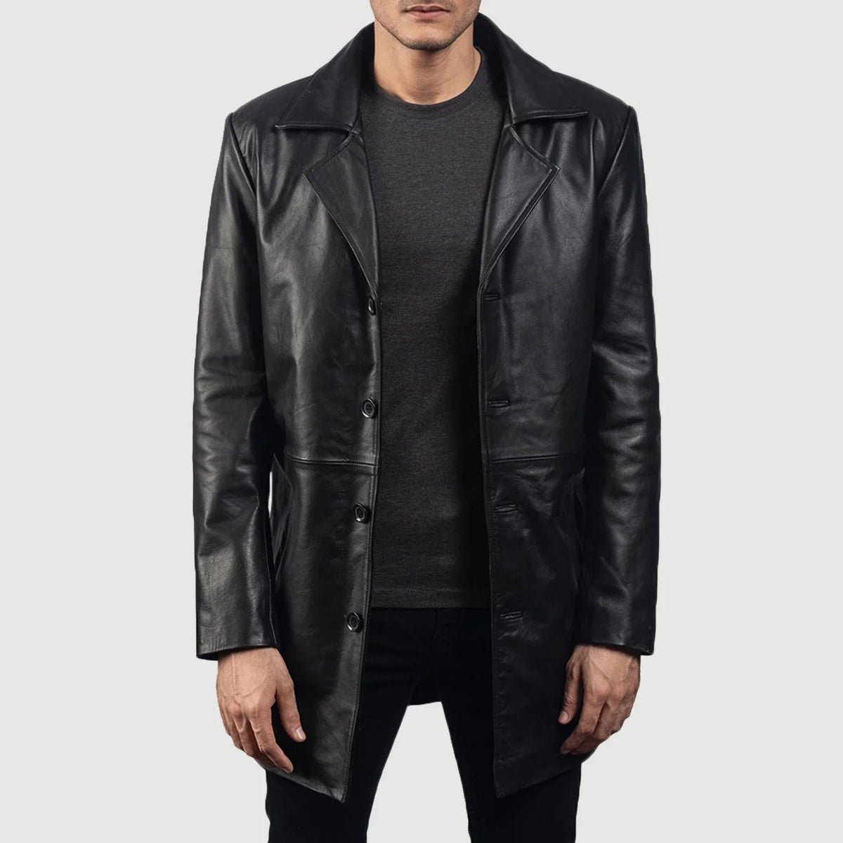 Men's Classmith Black Leather Coat – The Jacket Maker Men's Classmith Black Leather Coat – The Jacket Maker