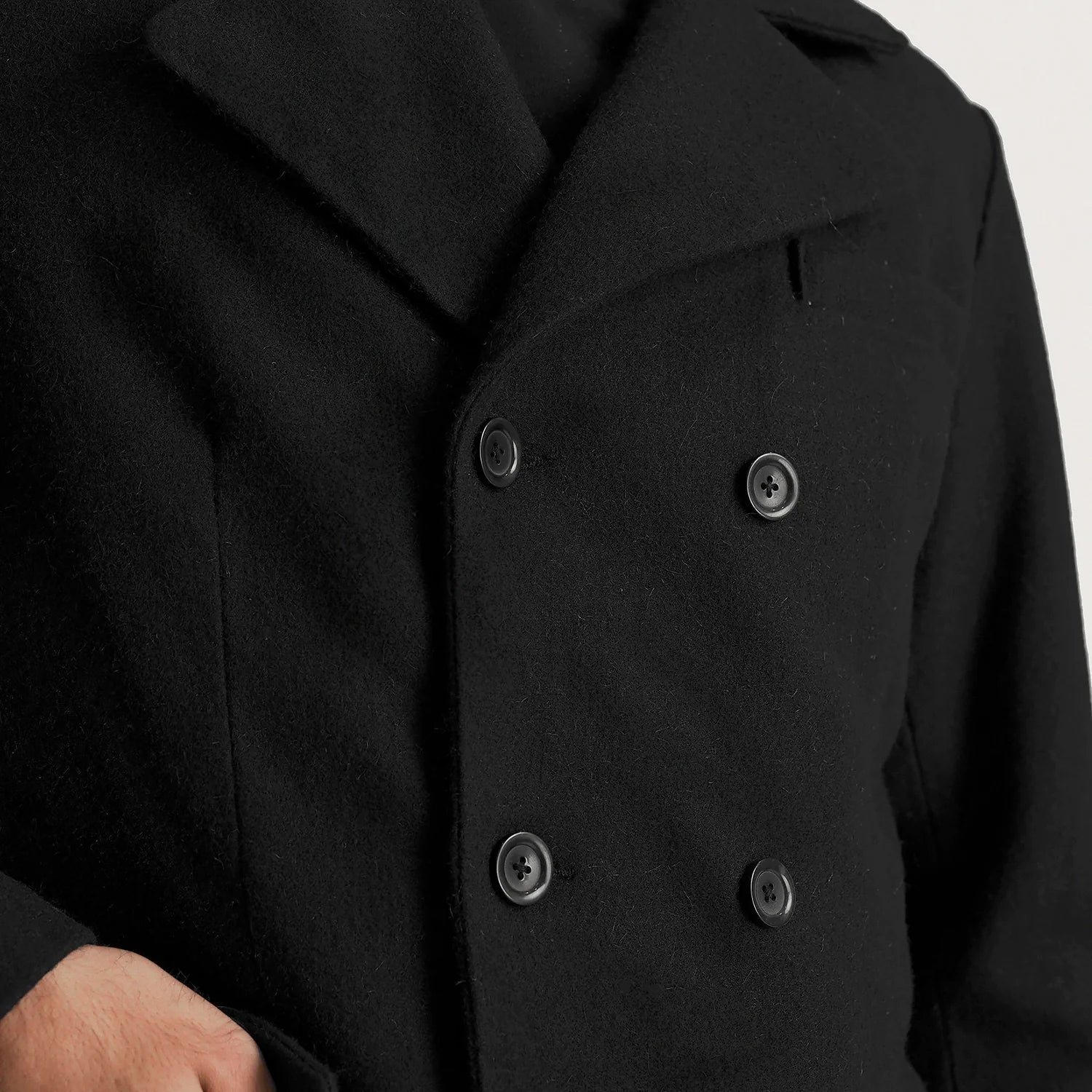 Men's Claud Black Wool Double Breasted Coat – The Jacket Maker