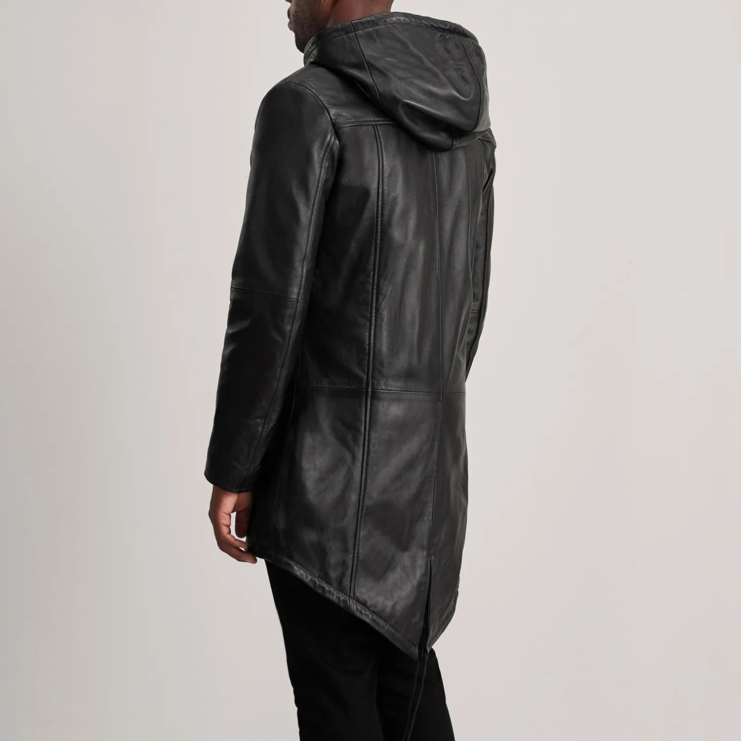 Delvin Black Leather Parka - The Jacket Maker Delvin Black Leather Parka - The Jacket Maker