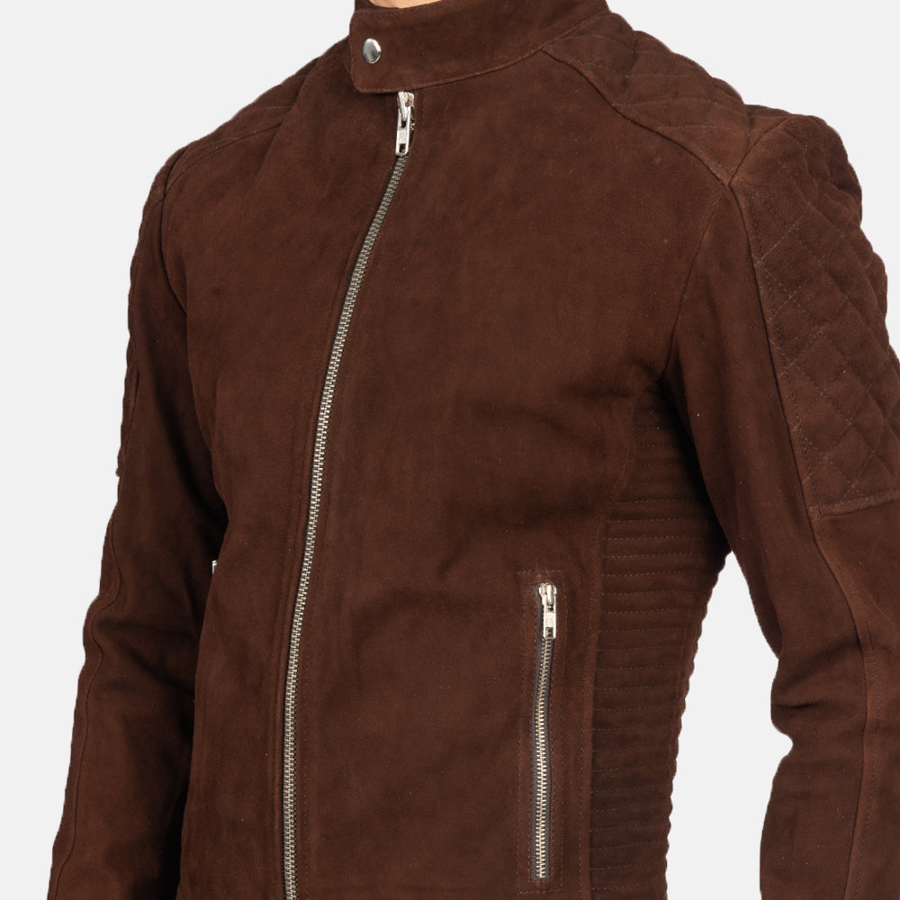 Men's Fernando Quilted Brown Suede Biker Jacket – The Jacket Maker