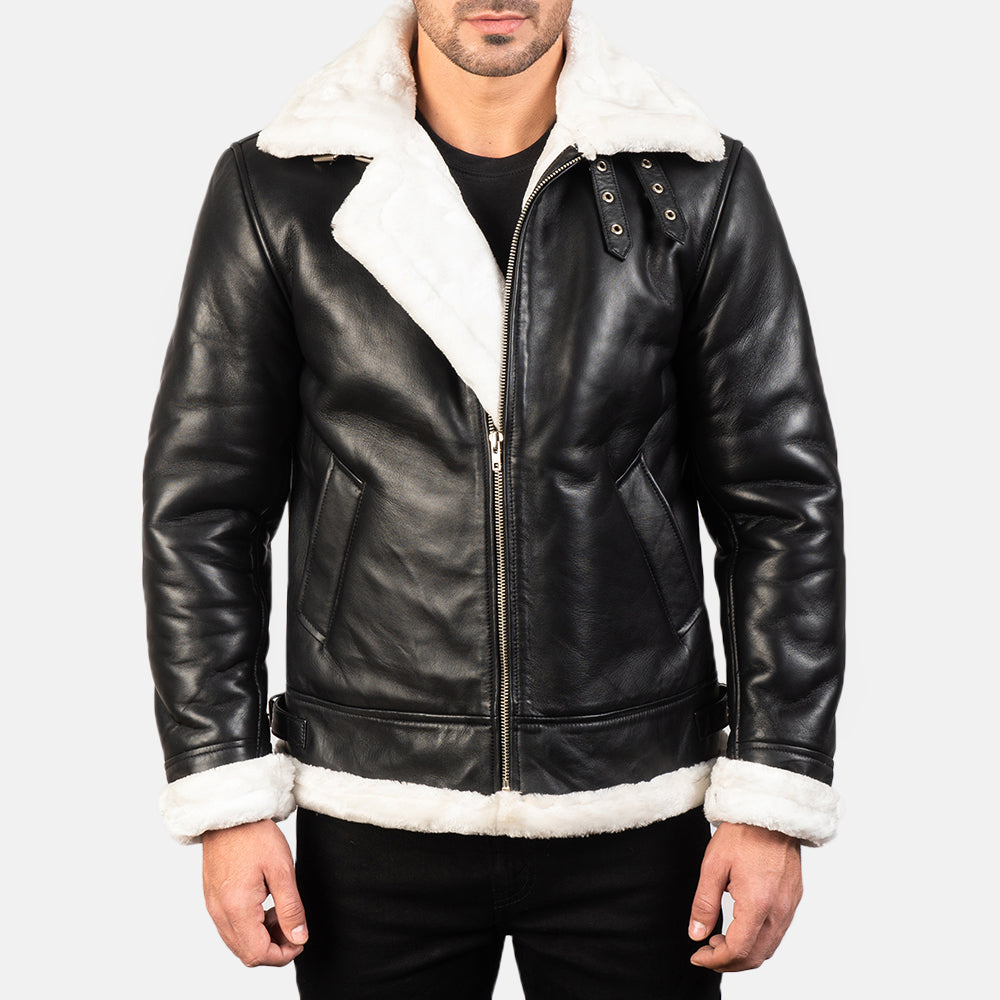 Black mens aviator jacket new arrivals