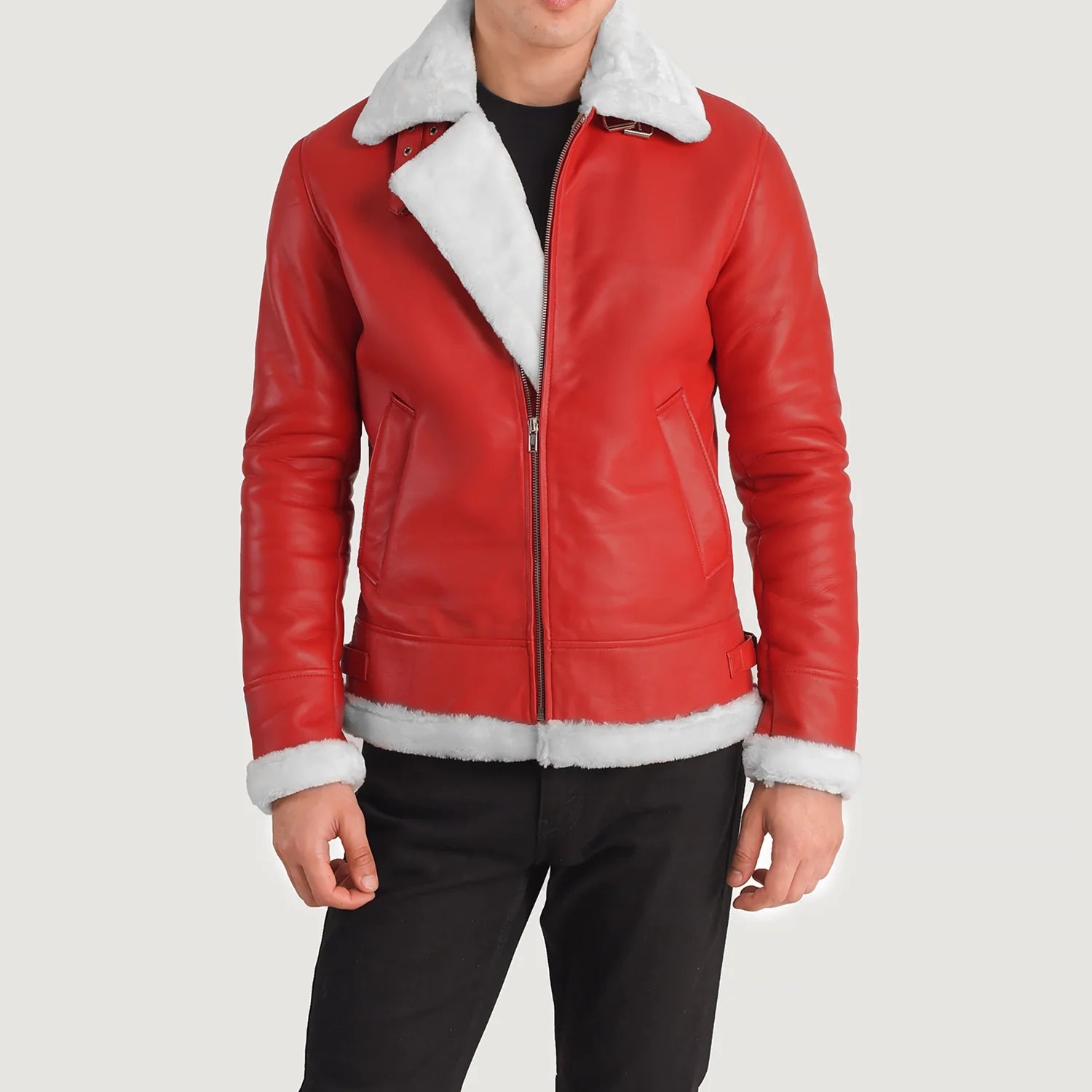 Francis B-3 Red Leather Bomber Jacket For Men – The Jacket Maker