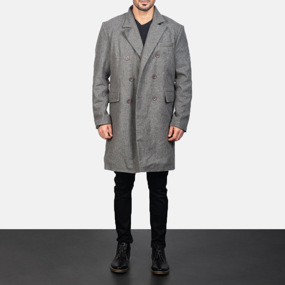 Gray trench coat mens sale
