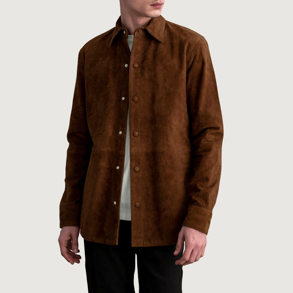 Haven Brown Suede Leather Shirt For Men – The Jacket Maker