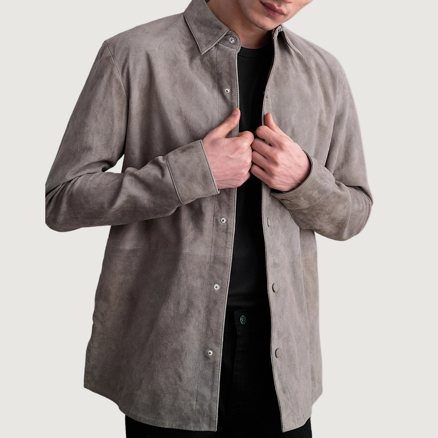 Haven Grey Suede Leather Shirt For Men – The Jacket Maker