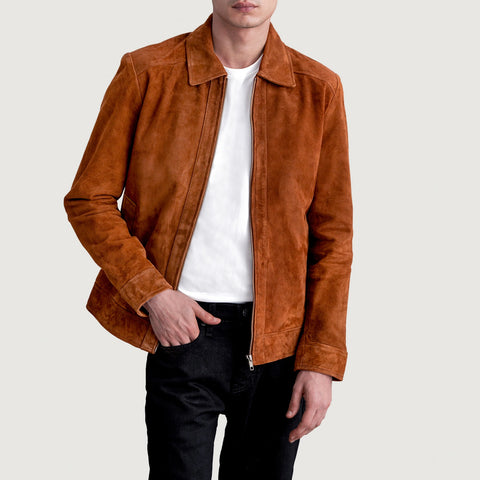 Inferno Brown Suede Leather Jacket For Men – The Jacket Maker