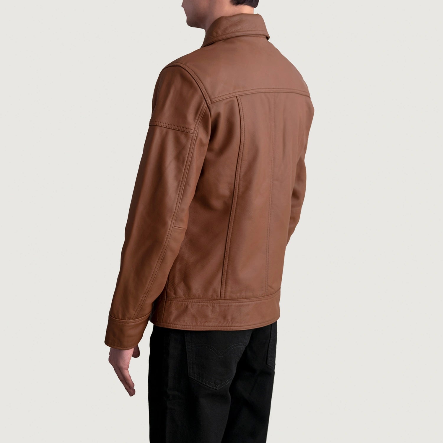 Lavendard Matte Brown Leather Biker Jacket For Men – The Jacket Maker