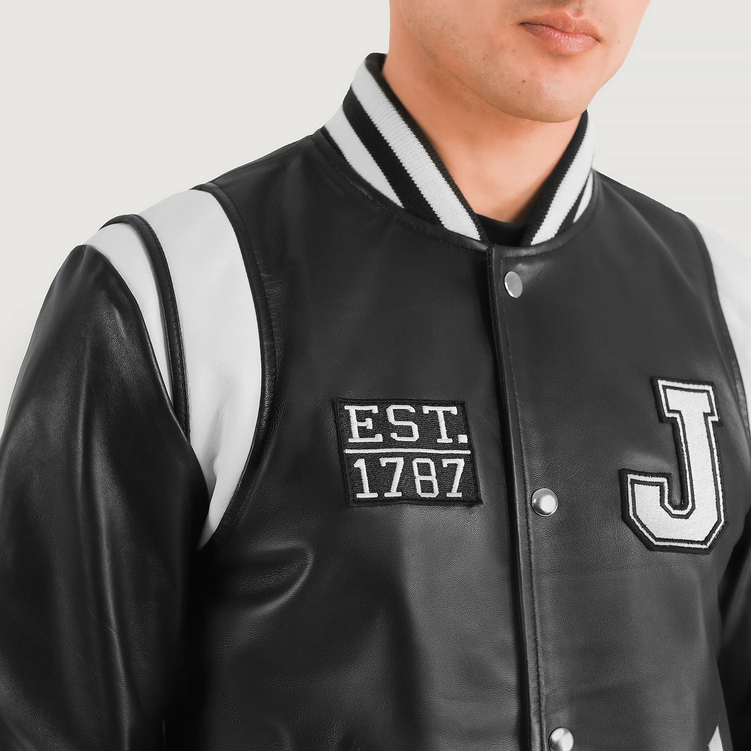 Black jersey biker jacket discount
