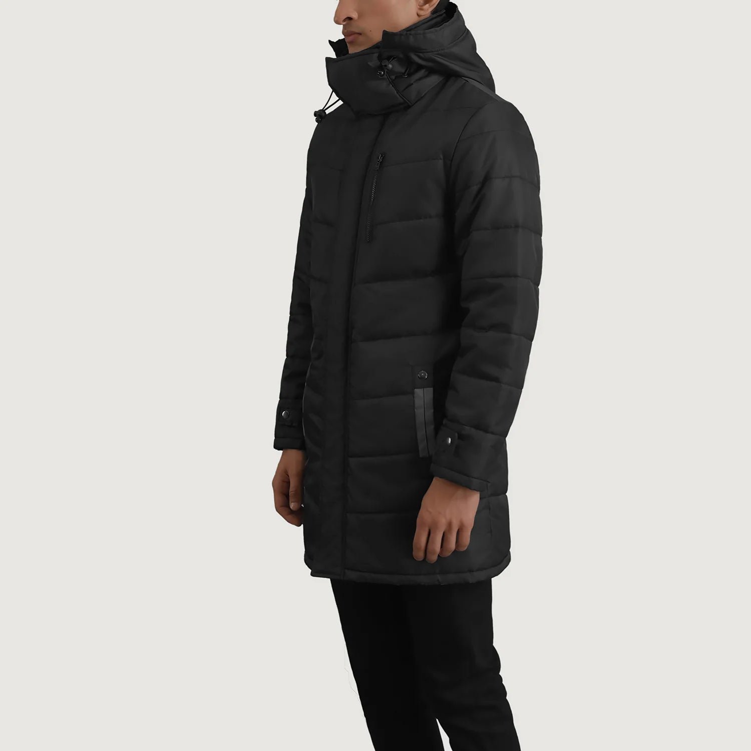 Black hooded parka mens shop