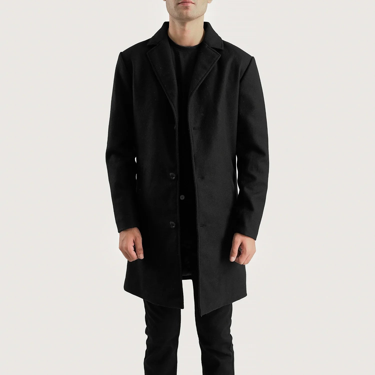 Men's Petrillo Black Wool Single Breasted Coat – The Jacket Maker Men's Petrillo Black Wool Single Breasted Coat – The Jacket Maker