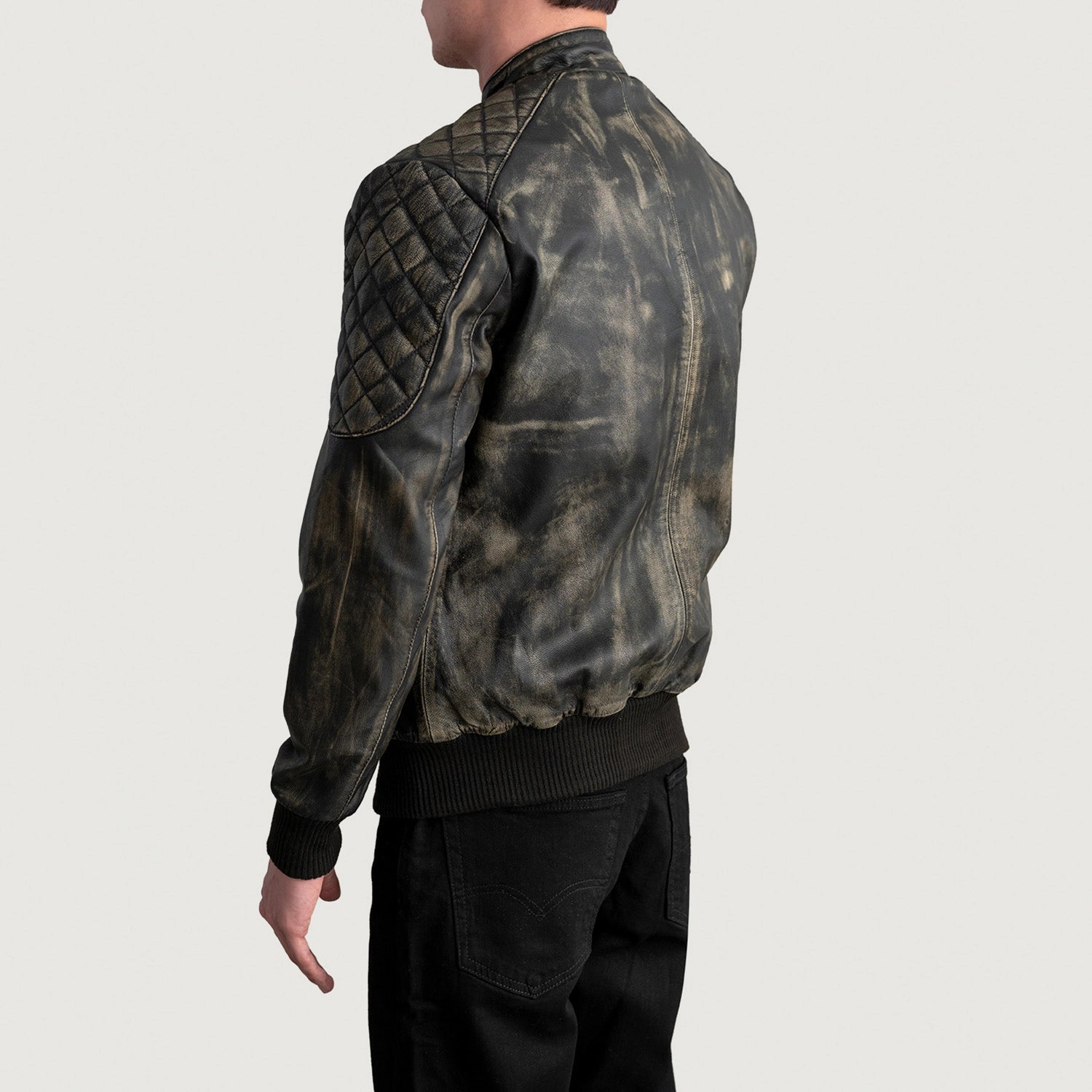 Distressed bomber jacket hot sale