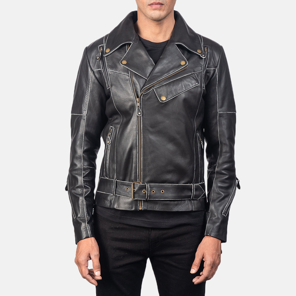 Black Double Rider Leather Jackets for Men 100 Real Leather The Jacket Maker
