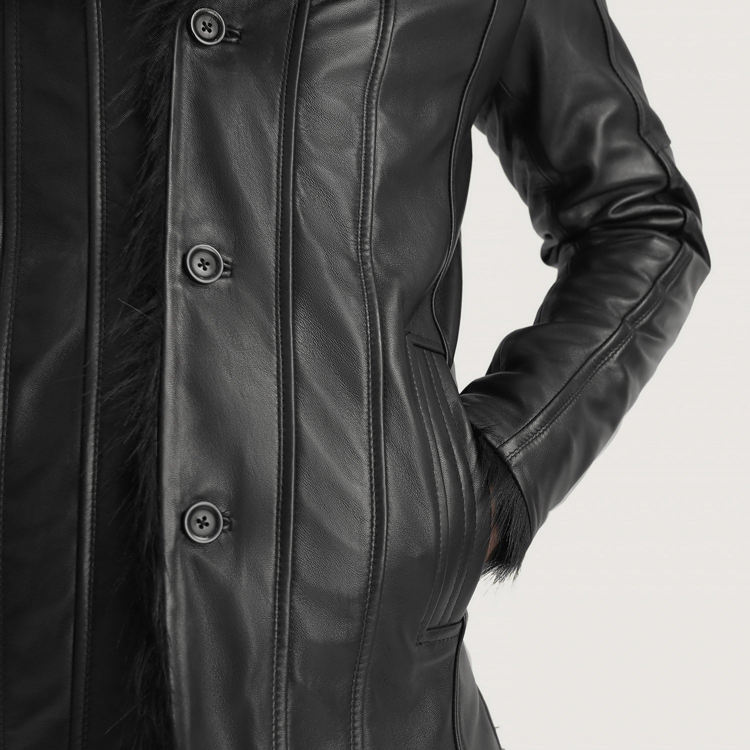 Men's Furcliff Black Leather Coat – The Jacket Maker