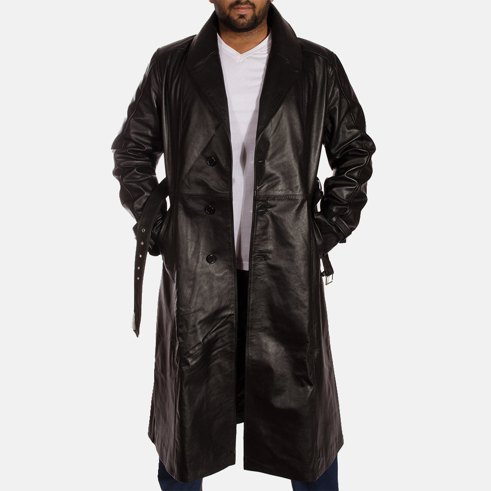 Leather trench coat mens shop