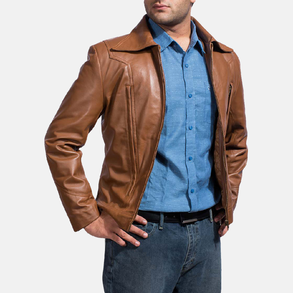 Men's Old School Brown Leather Jacket – The Jacket Maker