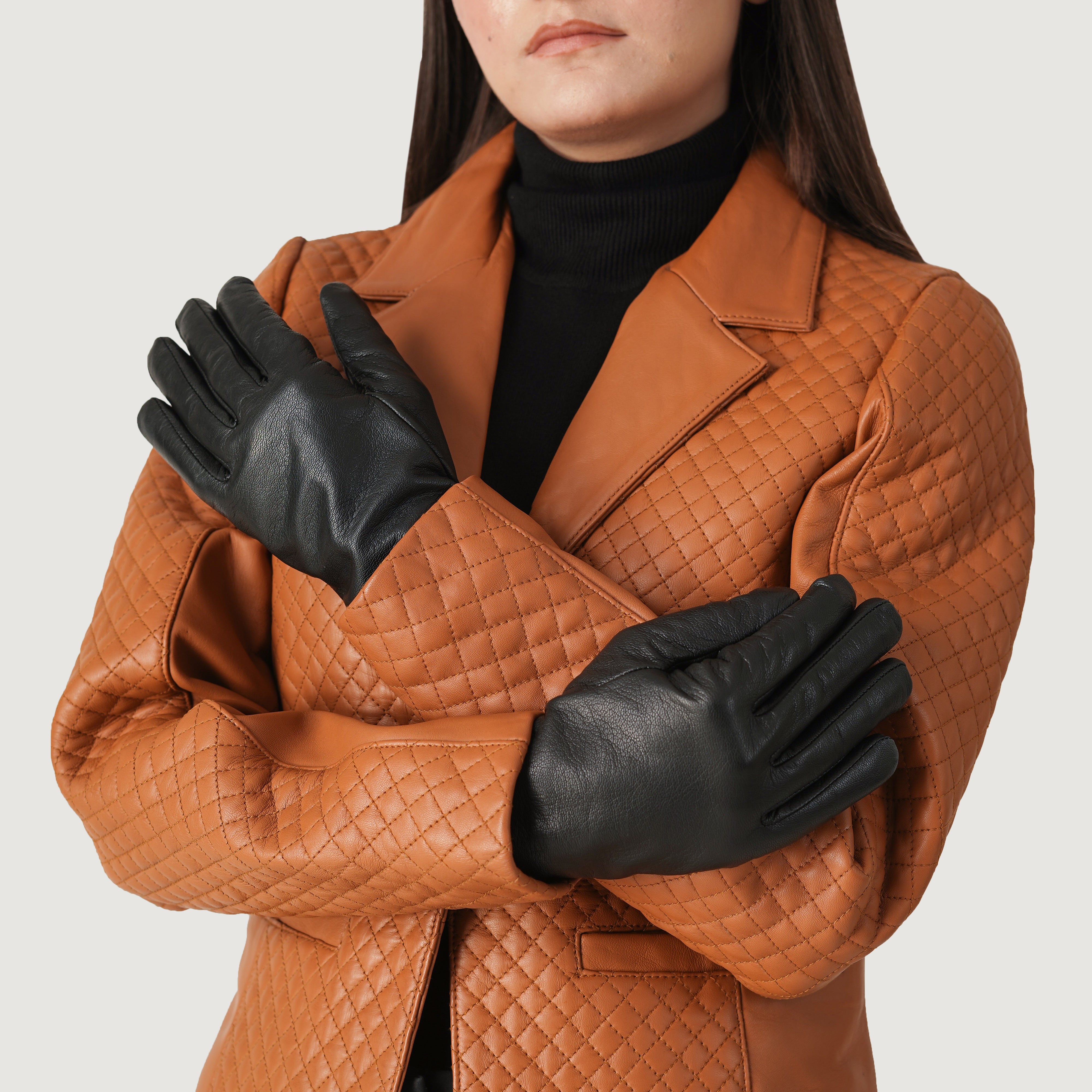 Saltor Black Leather Dress Gloves For Women - The Jacket Maker Canada Saltor Black Leather Dress Gloves For Women - The Jacket Maker Canada