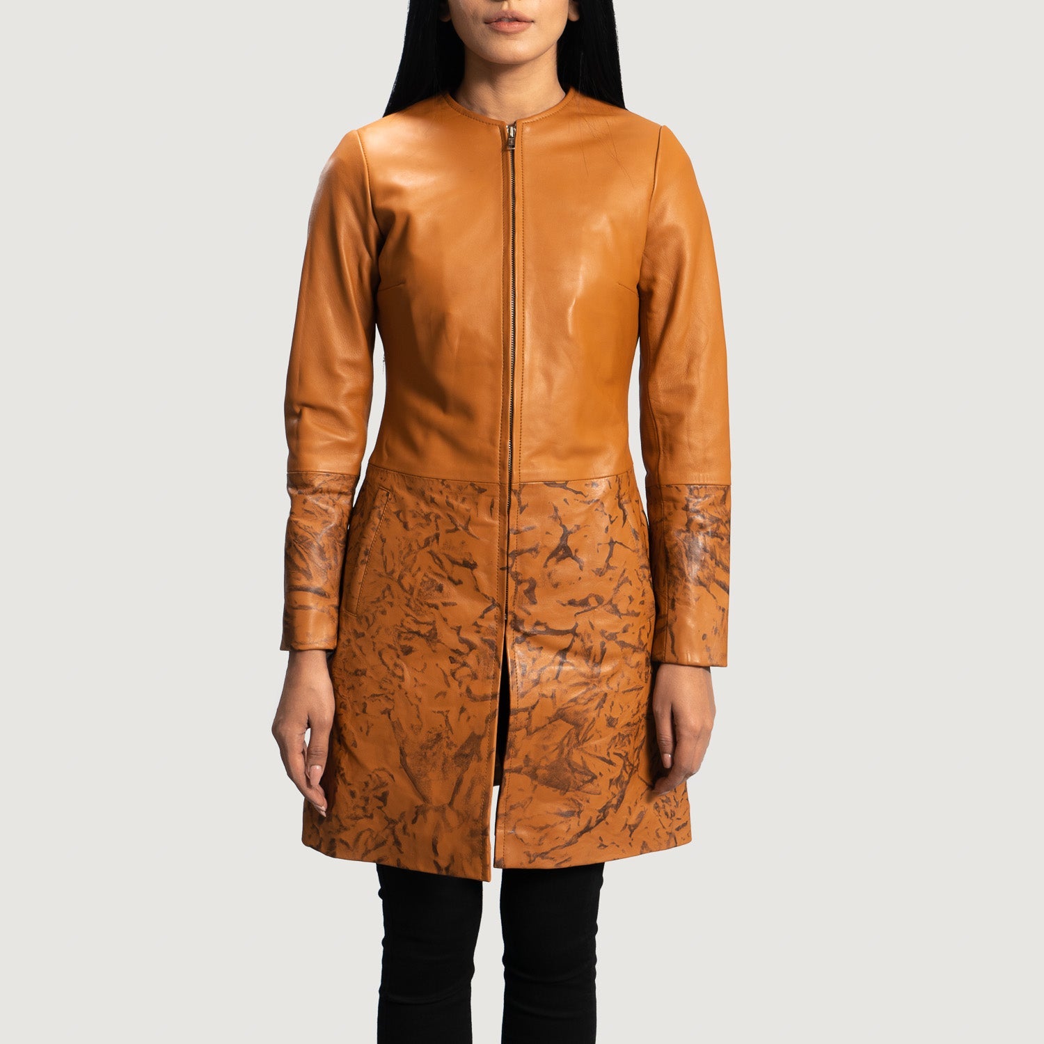 Full length leather coat discount