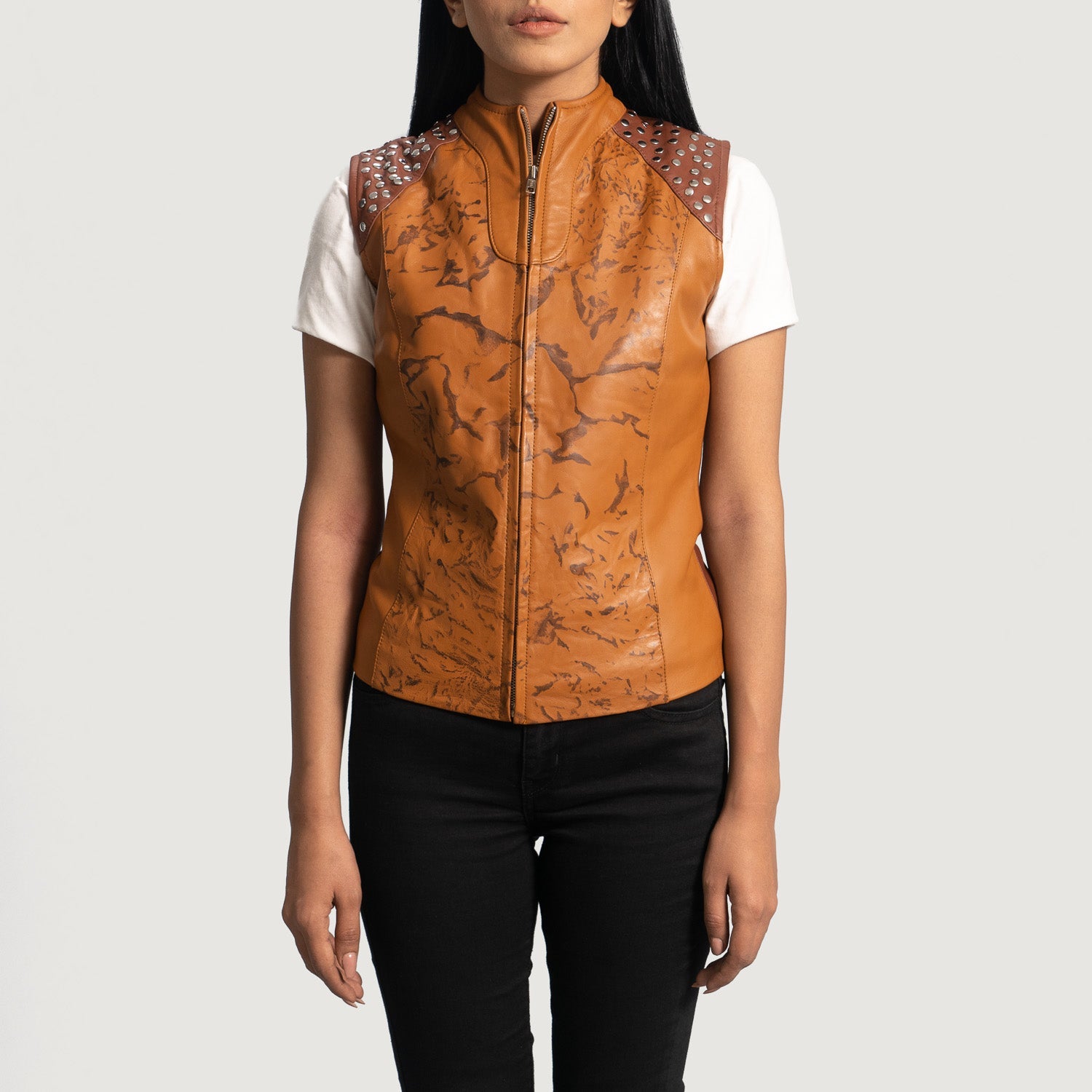 Women s Leather Vests Buy Leather Vests For Women in Canada The Jacket Maker