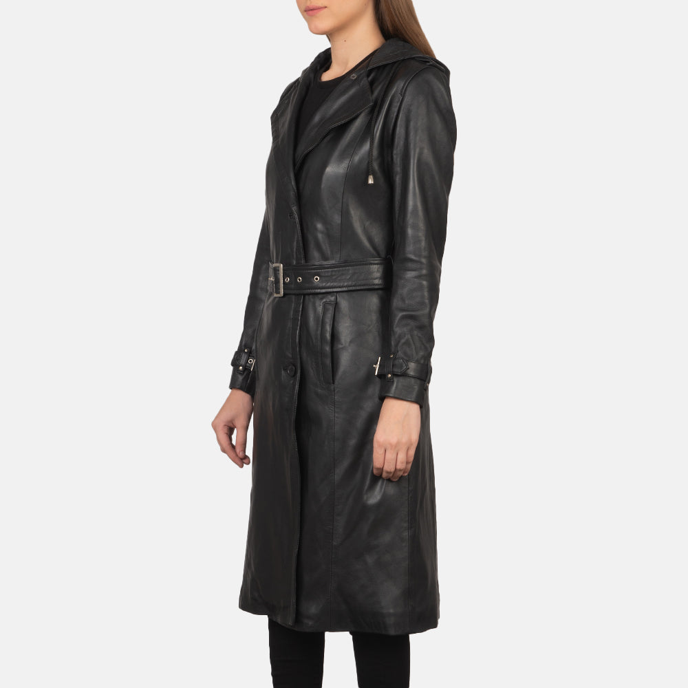 Women's Fixon Hooded Black Trench Coat – The Jacket Maker
