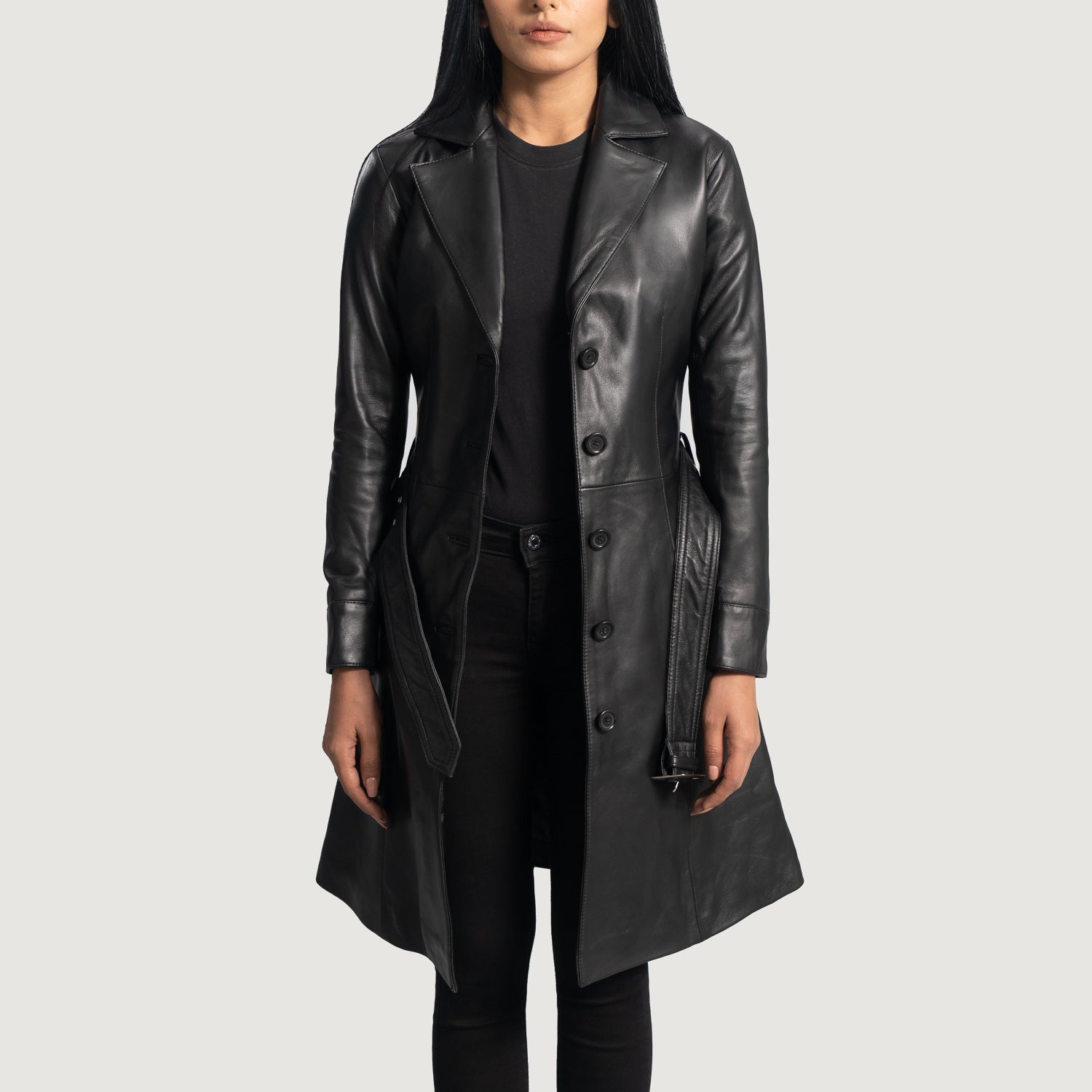 Women s Long Leather Coats Buy Long Leather Coats For Women in Canada The Jacket Maker