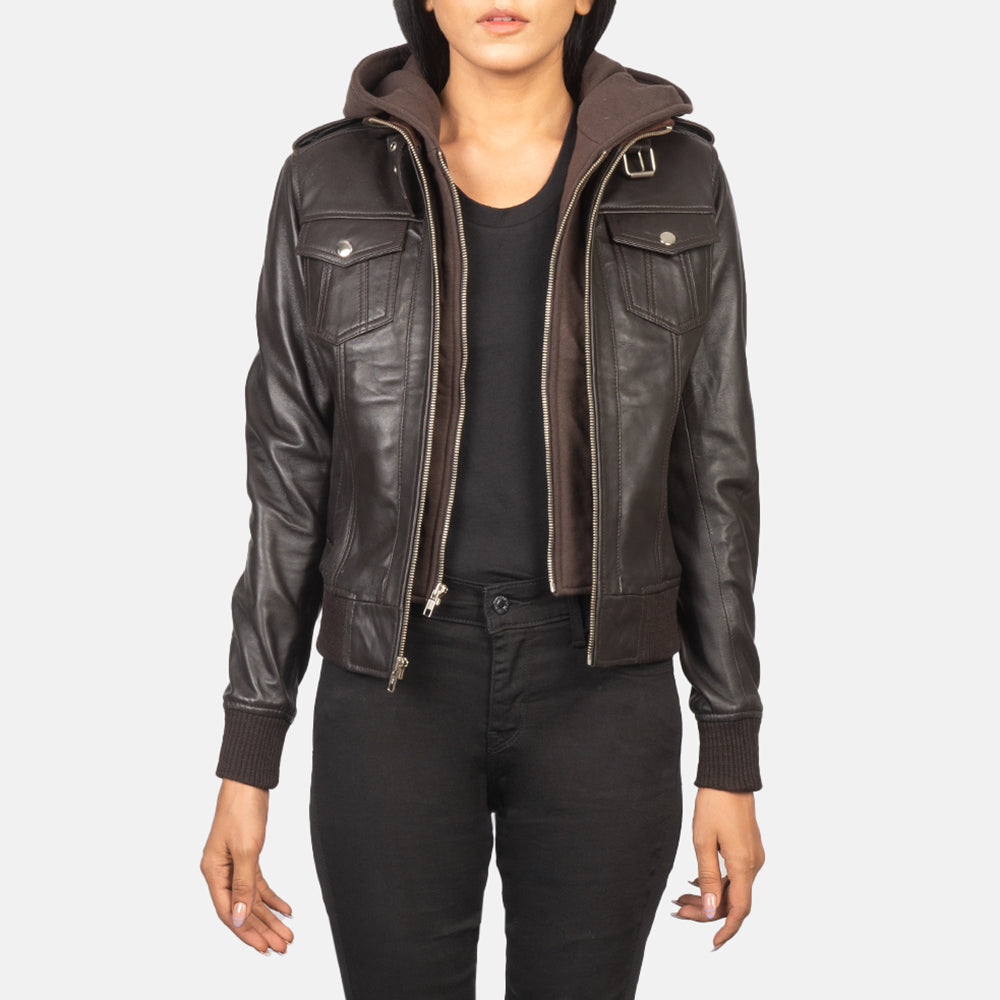 Women s Hooded Leather Jackets Buy Hooded Leather Jackets For Women in Canada The Jacket Maker