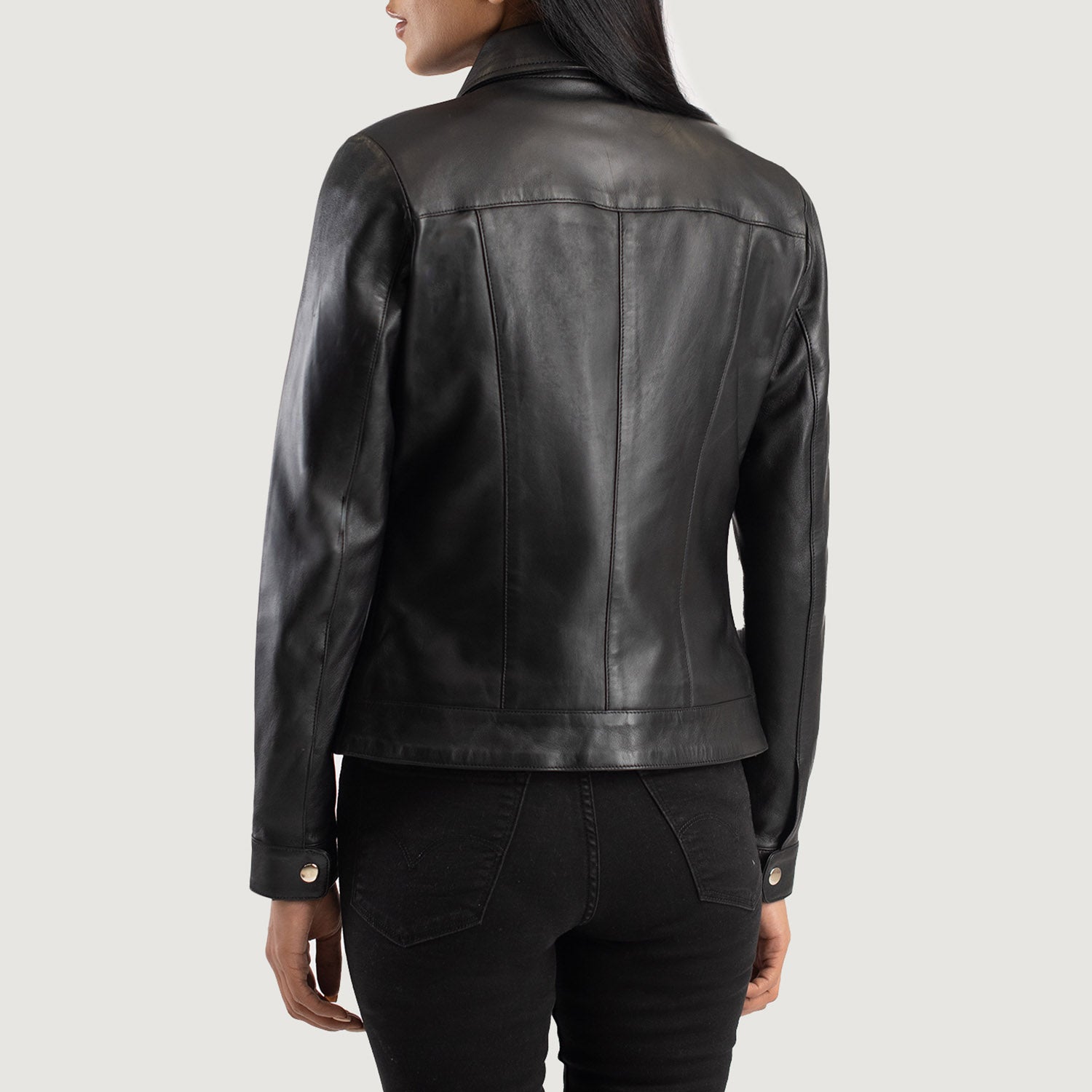 Women's Vixen Black Classic Collar Leather Jacket – The