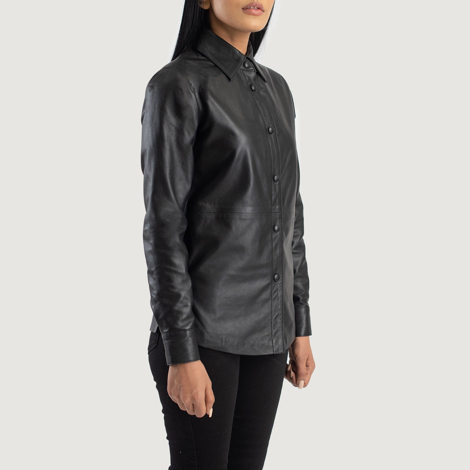 ジャケット・アウター Leather shirt Zenith Black Leather Shirt Jacket For Women – The Jacket Maker