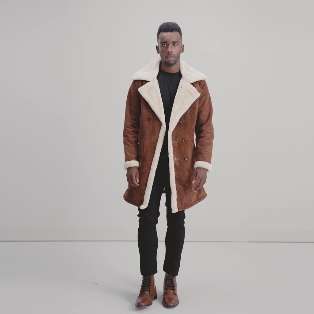 ジャケット・アウター Archive Suede Leather Long Coat Studded Suede Dome Studded Jacket — Understated Leather