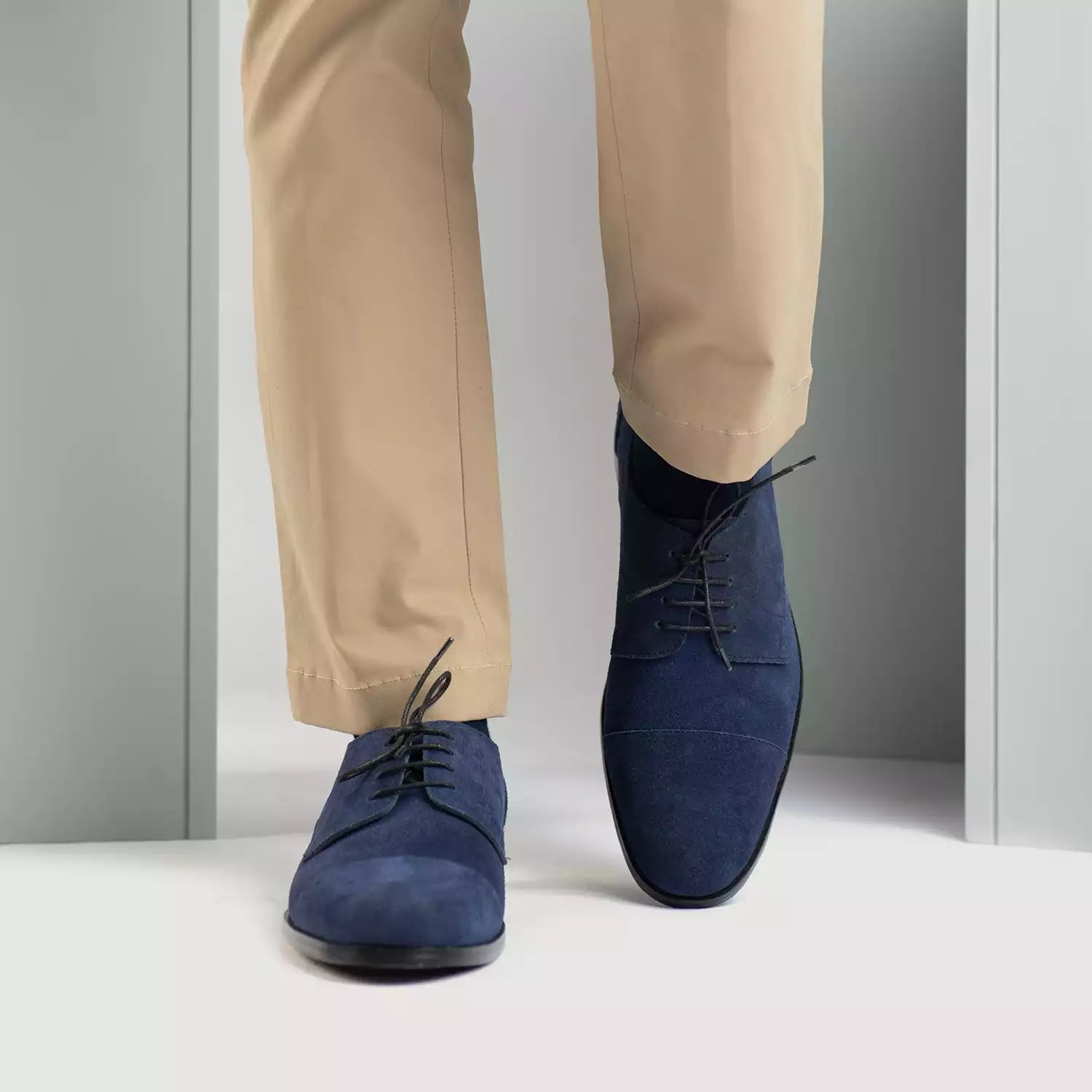 Men's Attorney Derby Midnight Blue Suede Leather Shoes – The