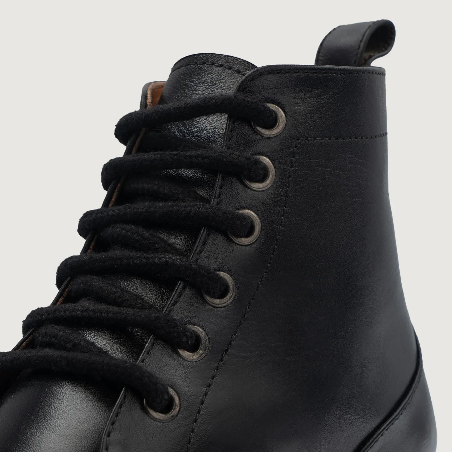 Men's Knight Derby Black Leather Boots – The Jacket Maker