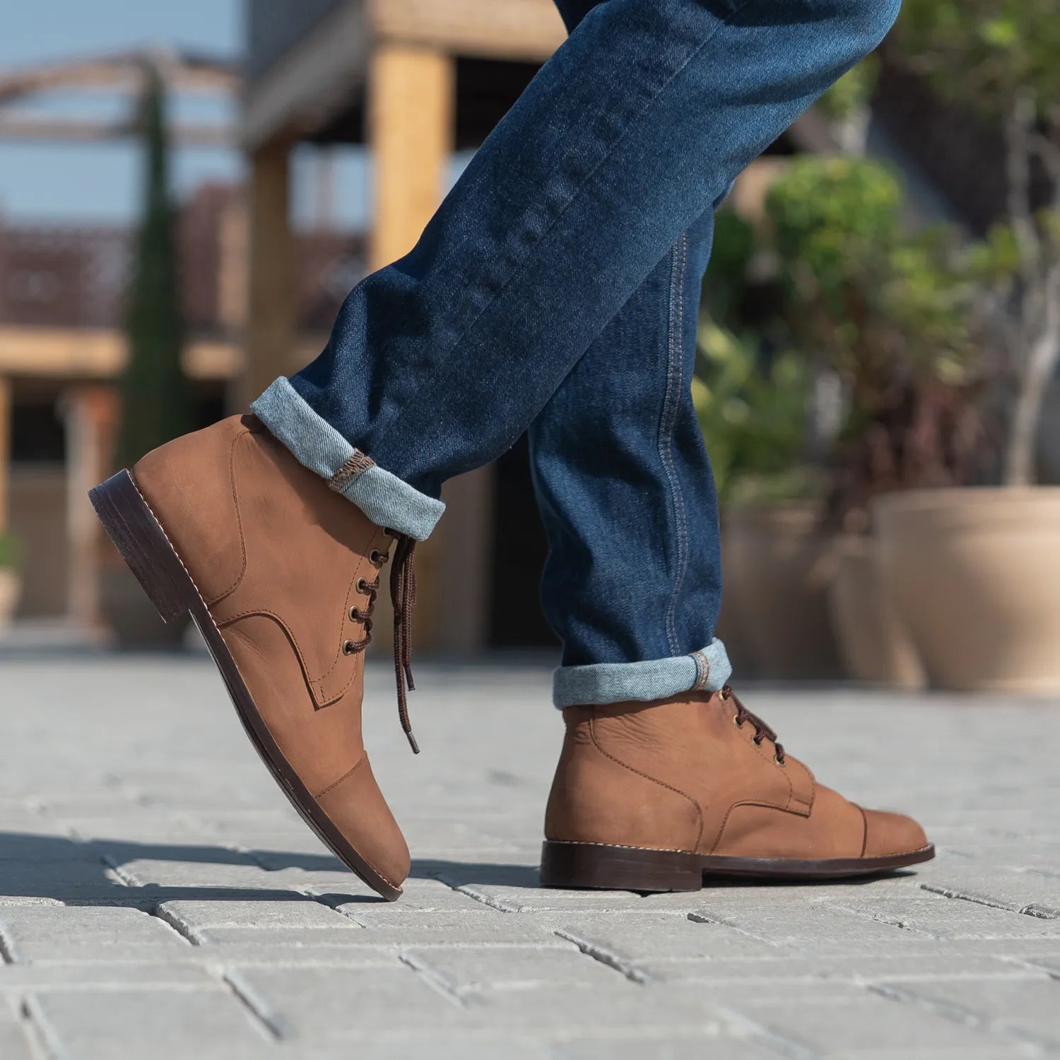 Men's Knight Derby Oil Pull-up Brown Leather Boots – The Jacket Maker