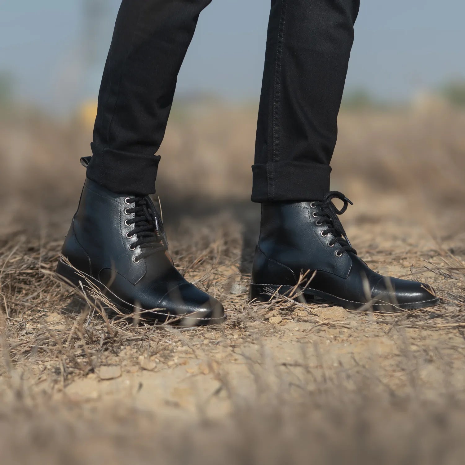 Black derby boots shop