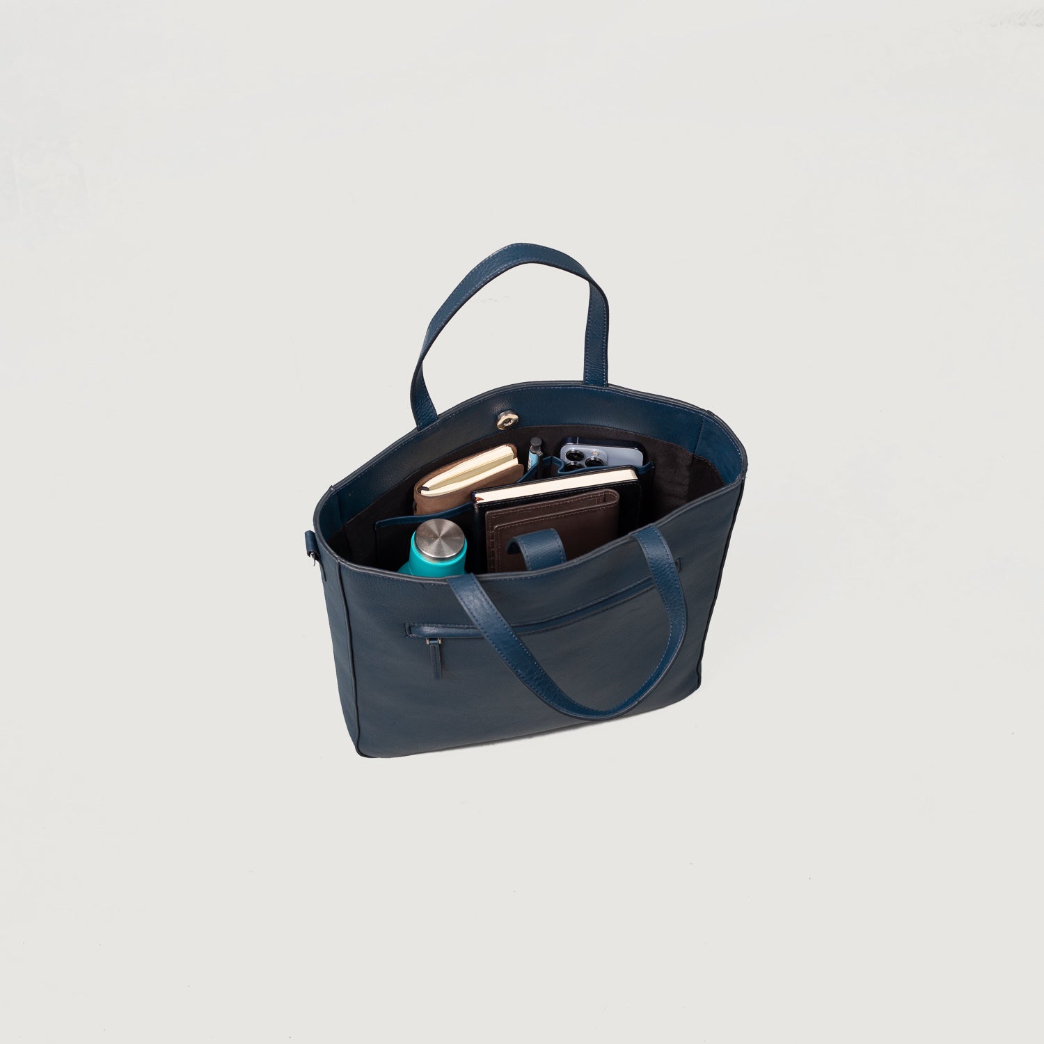 Men's The Poet Midnight Blue Leather Tote Bag – The Jacket Maker