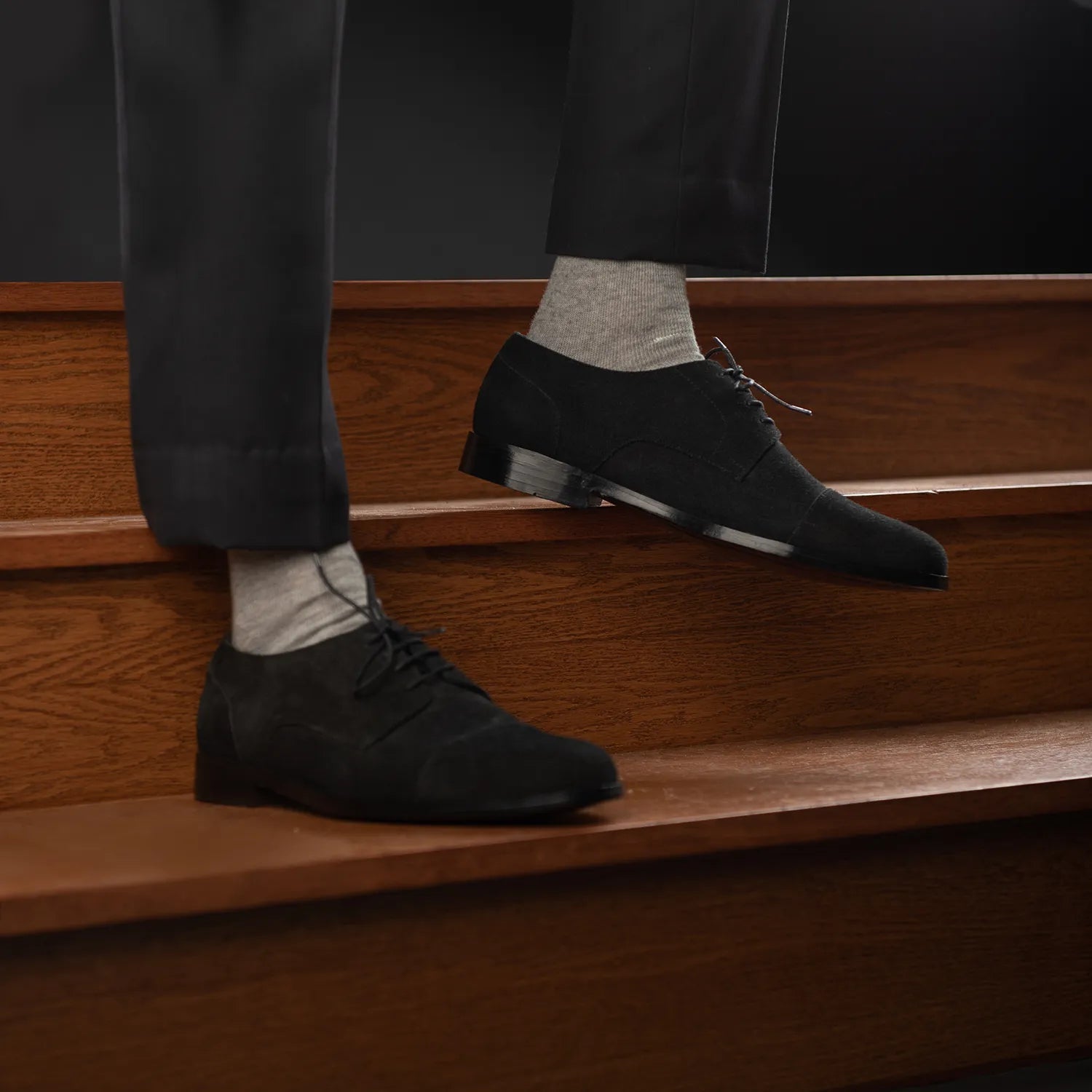 Mens black suede derby shoes store