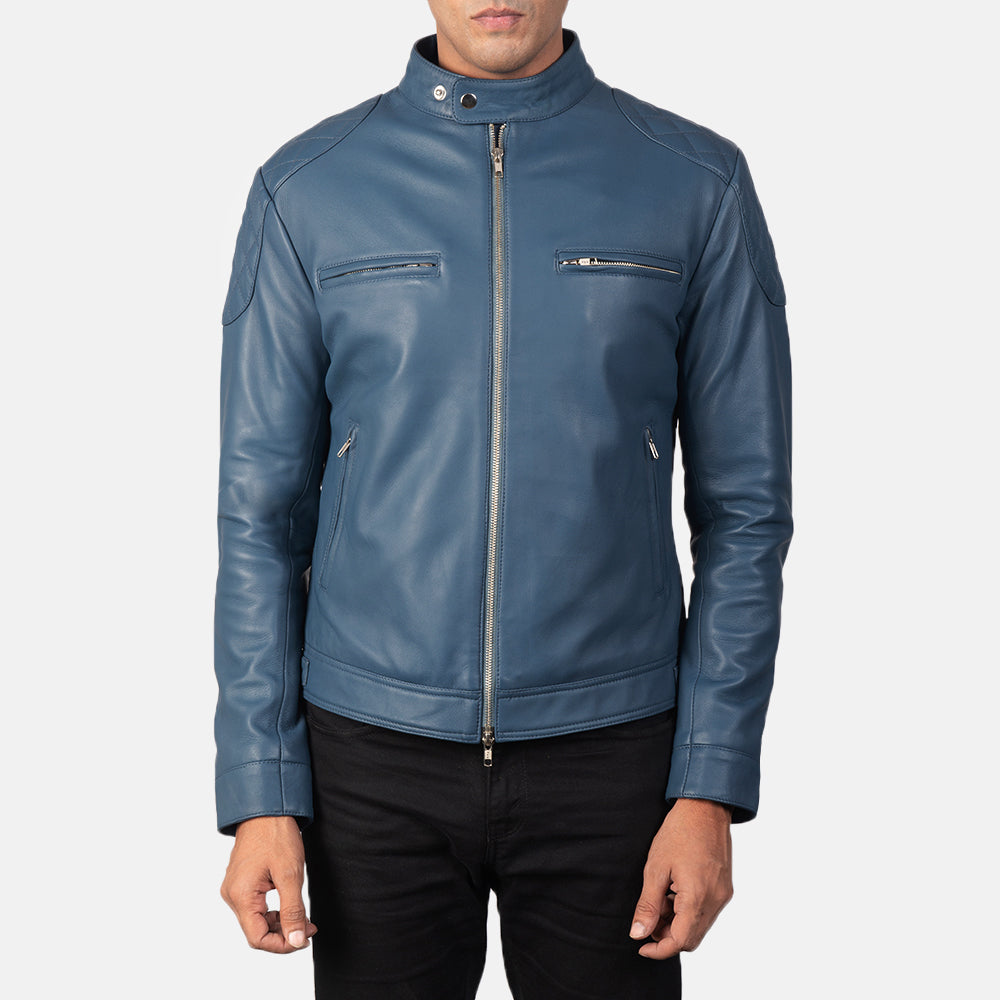 Ledar jacket blue shop