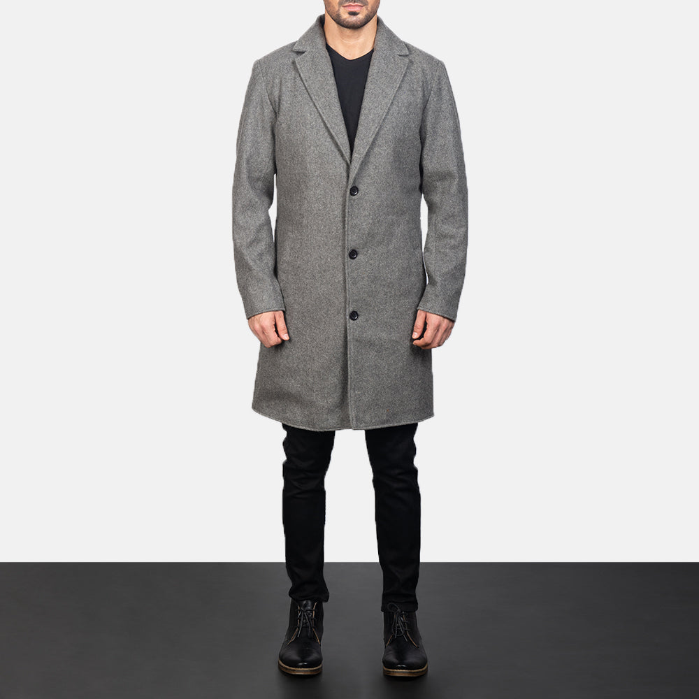 Men's Petrillo Grey Wool Single Breasted Coat – The Jacket Maker