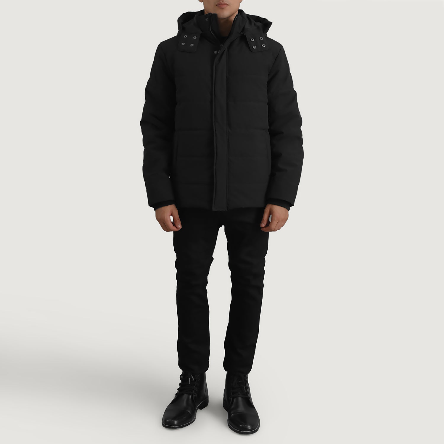 Black hooded ultimate puffer jacket new arrivals